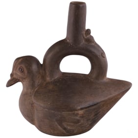 Avian Bird Shaped Pre-Columbian Style Clay Vessel
