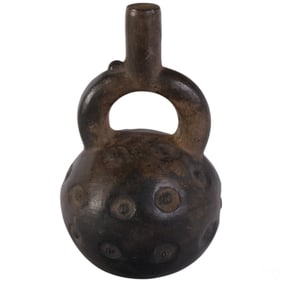 Pre-Columbian Style Stirrup Vessel with Nodules