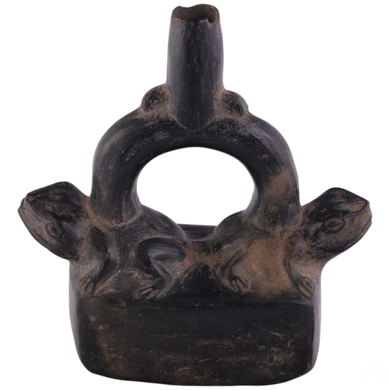 Tribal Pre-Columbian Style Reptilian Clay Vessel (1 of 7)