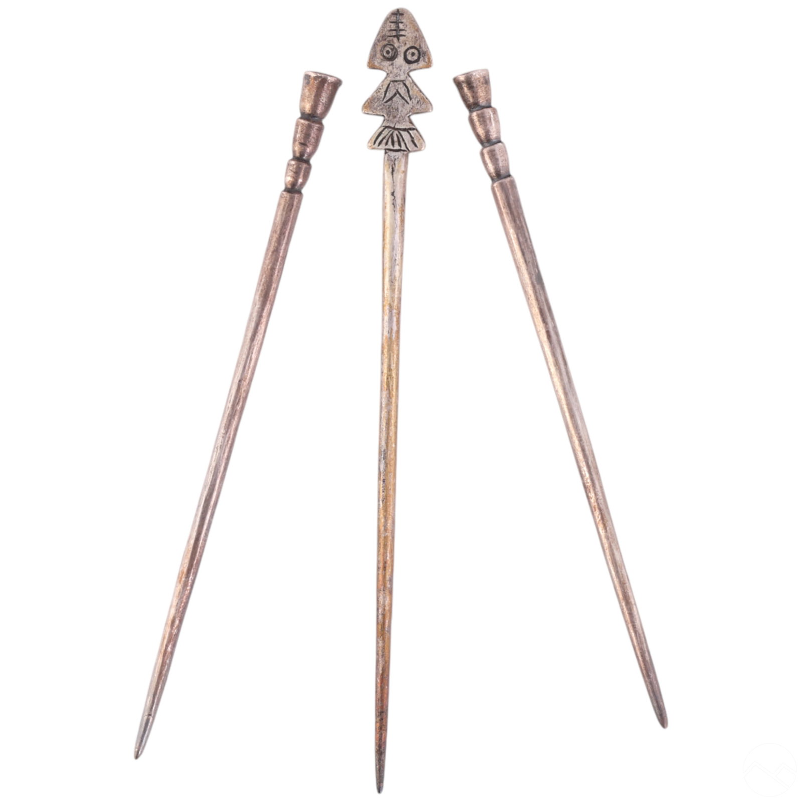 Pre-Columbian Style 78% Silver Geometric Pins 3pc (1 of 5)