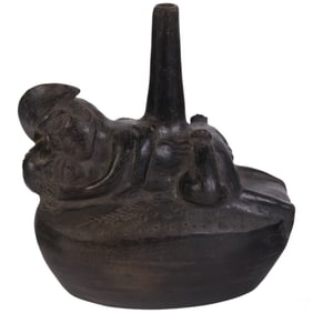 Chimu-Style Blackware Anthropomorphic Vessel