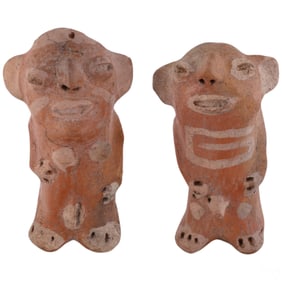 Pre-Columbian Style Stylized Terracotta Figurines