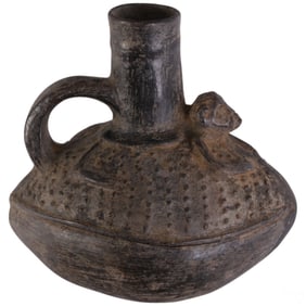 Chimu Style Zoomorphic Blackware Tribal Vessel