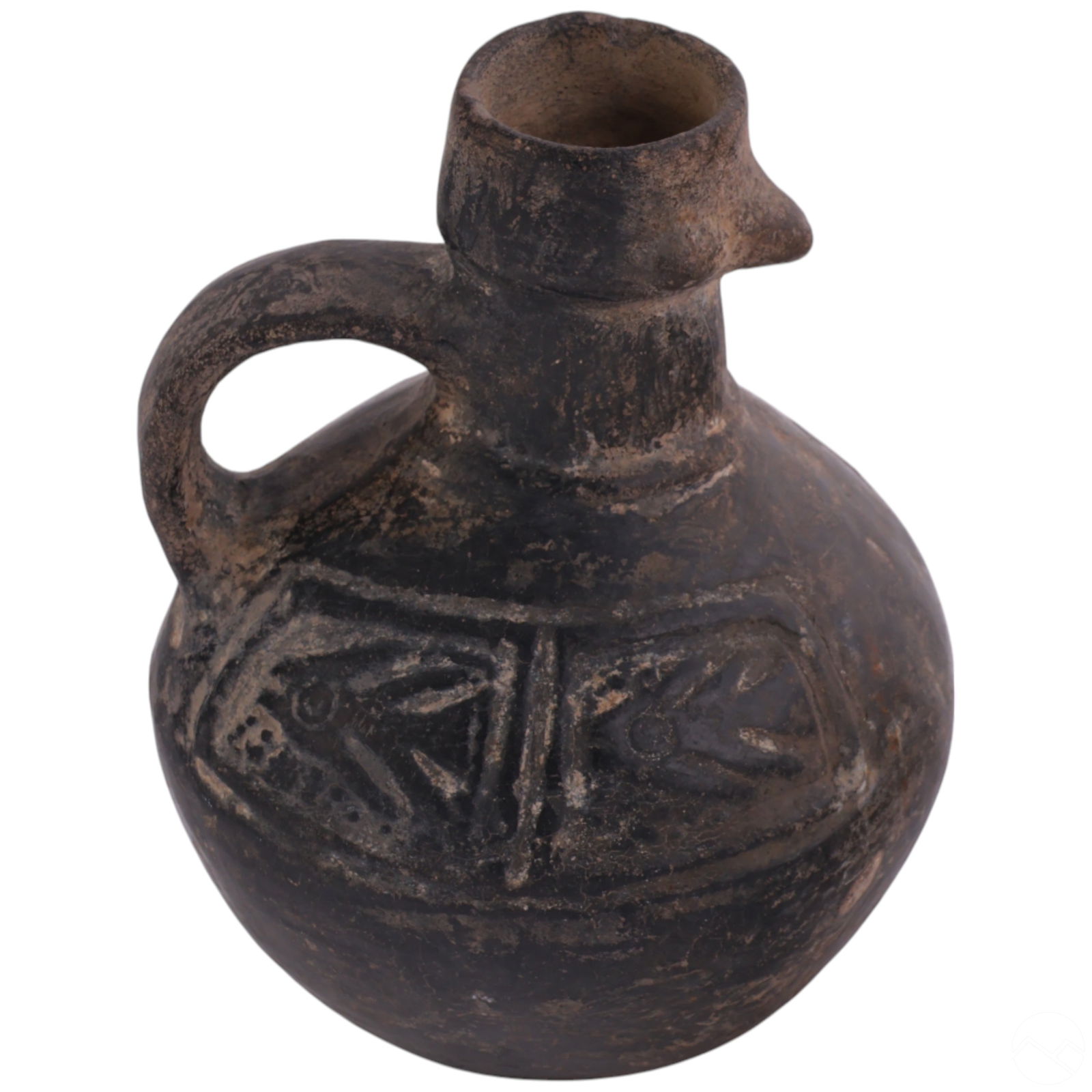 Andean Style Terracotta Bird Vessel w/ Geometric (1 of 6)