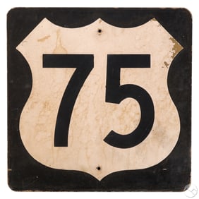 Vintage US Route 75 Road Metal Highway Shield Sign