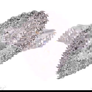 18K White Gold CTTW 1.02 Pear Diamond Ring 7.5g.: 18k white gold ring featuring a 1.02 carat GIA-certified pear modified brilliant cut diamond, graded as natural origin Very Light Blue with medium blue fluorescence (GIA Report #5176610792). The diamo