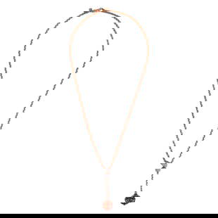 18k David Yurman Citrine Diamond Y Necklace 28.5g.: David Yurman designer lariat necklace in 18k yellow gold featuring a jeweled ball drop with topaz and diamond accents. Set with sixteen round brilliant cut yellow-orange topaz gemstones totaling appro