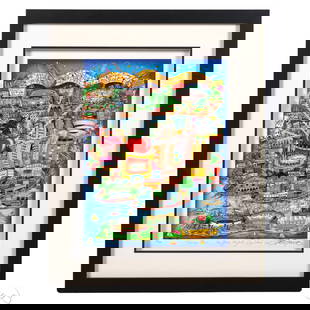Fazzino b.1955 New Jersey New York 3D Litho SIGNED: Charles Fazzino (American, born 1955), Theres Music... New Jersey, New York, Long Island Too!, 3D limited edition serigraph on paper. The layered composition features iconic music venues including Mad