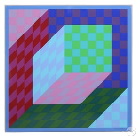 Victor Vasarely 1906-1997 Op Art Serigraph SIGNED