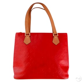 Louis Vuitton Red Monogram Vernis Houston Tote Bag