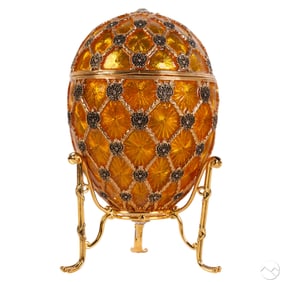 Faberge Coronation Egg w/ Carriage Surprise & Case