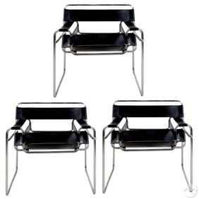 Modern Marcel Breuer Wassily Style Chairs 3pc SET