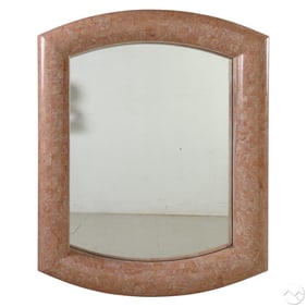 Karl Springer Pink Tessellated Marble Wall Mirror