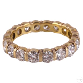 18k Gold 2.98 CTTW Diamond Eternity Band Ring sz6