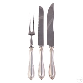 Buccellati Silver Villa D'Este Carving Set 3pc LOT