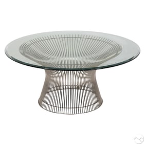 Warren Platner for Knoll Glass Chrome Coffee Table