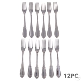 Buccellati Silver Villa D'Este Fork 12pc SET 739g.