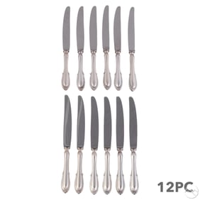 Buccellati 925 & Steel Villa D'Este Knife 12pc SET
