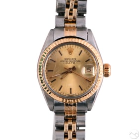 Rolex Ladies 14k Gold Oyster Perpetual Date w/ BOX