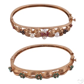 14k Jack Gutschneider Vintage Bangle Bracelet LOT