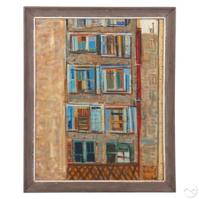 Allen Wolf 1925-2011 Abstract Cityscape Painting