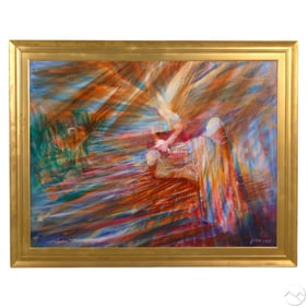 Yoram Raanan b.1953 Binding of Isaac Oil Painting