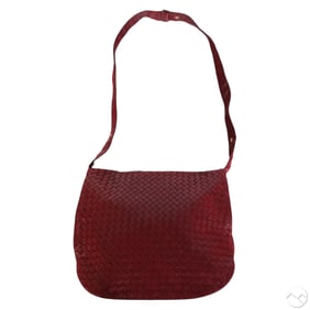 Bottega Veneta Burgundy Intrecciato Leather Purse