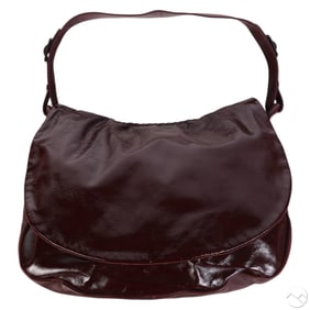 Bottega Veneta Burgundy Patent Leather Tote Purse