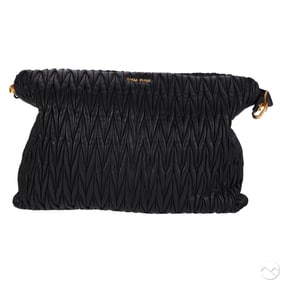 Miu Miu Black Mateoasse Leather Tote Shoulder Bag