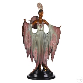 Erte 1892-1990 Twilight LE Deco Bronze Sculpture
