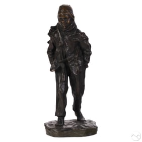 Jose Cardona 1878-1923 Trudging Boy Bronze Statue