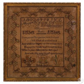 Isabella Ladd 1825 Religious Needlework Sampler