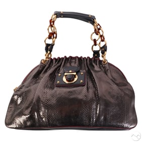 Marc Jacobs Snakeskin Purse with Chain Link Straps