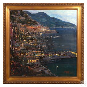 Mario Sanzone b.1946 Amalfi Impressionist Painting