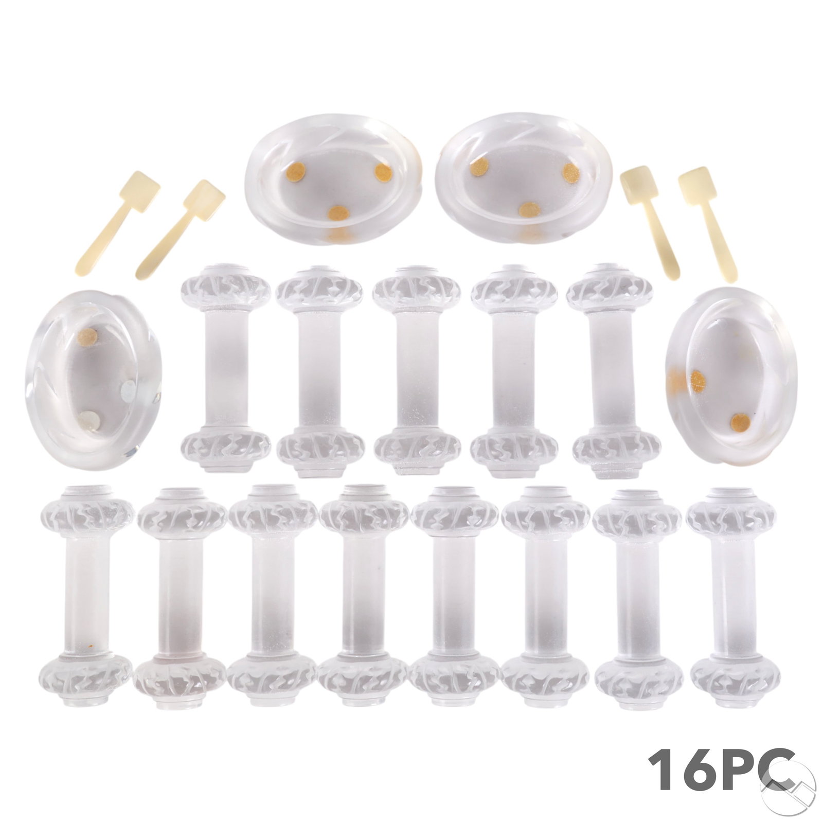 Lalique Crystal Knife Rest & Master Salt 17pc. LOT (1 of 9)