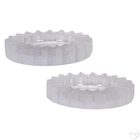 Lalique French Crystal Jamaique Ashtrays 2pc. LOT