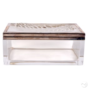 Lalique Crystal "Epis" Wheat Dresser Trinket Box