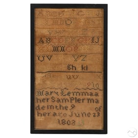 Mary Emma 1808 School Girls Needlepoint Sampler