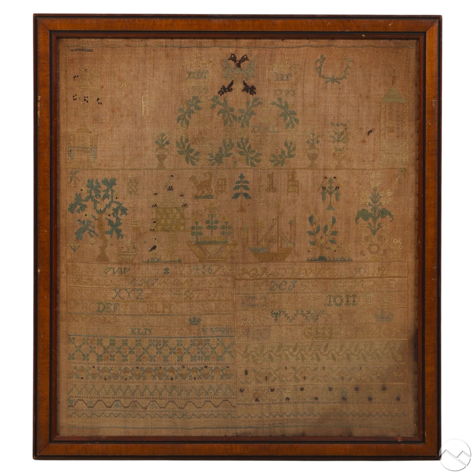 Antique 1773 School Alphabet Needlepoint Sampler (1 of 5)