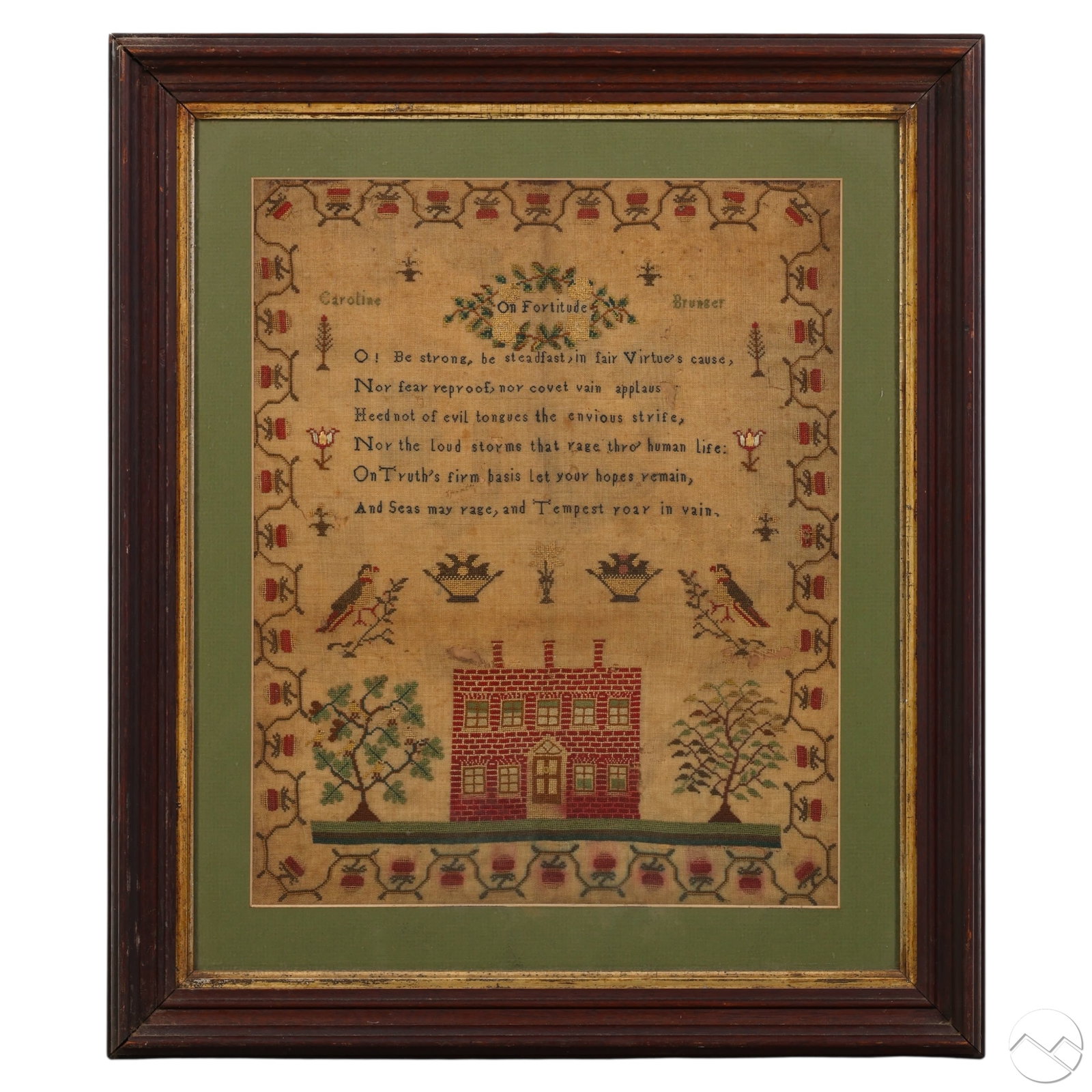 19C Caroline Bruner Alphabet Needlepoint Sampler (1 of 5)