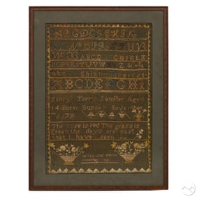 Nancy Torrey 1791 School Girls Needlework Sampler