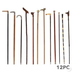 Antique Gold Filled Figural Walking Canes 12pc LOT