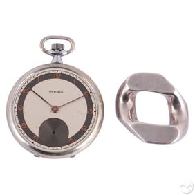Hermes Sterling Scarf Ring & Pocket Watch 2pc LOT
