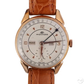 Movado Vintage Triple Date Gold-Filled Wristwatch