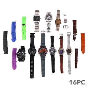 Wristwatches and Replacement Bands 16pc ESTATE LOT