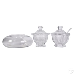Baccarat Crystal Condiment Jars and Caviar Server