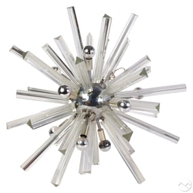 Murano Venini Crystal & Chrome Sputnik Chandelier