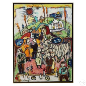 Monique Harvey 1950-2001 Farm Celebration Painting