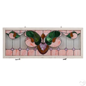 Antique Pastel Leaded Stained Glass White Window