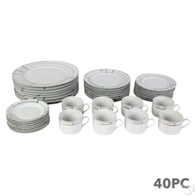Puiforcat Hand Painted Art Deco Porcelain 40pc SET